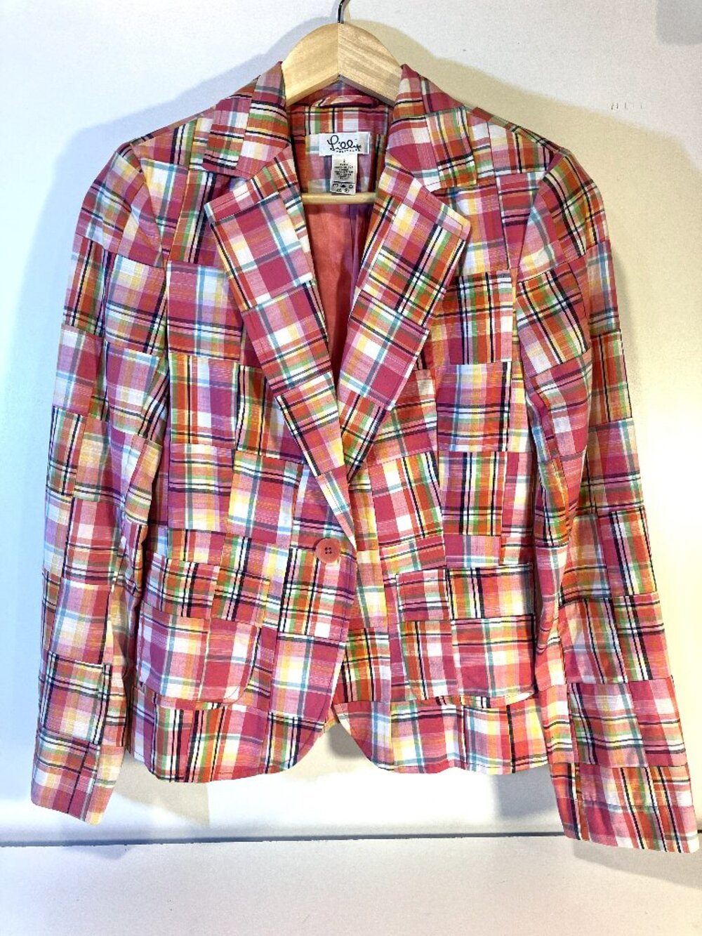 LILLY PULITZER Patchwork Madras Blazer,  Size 2.